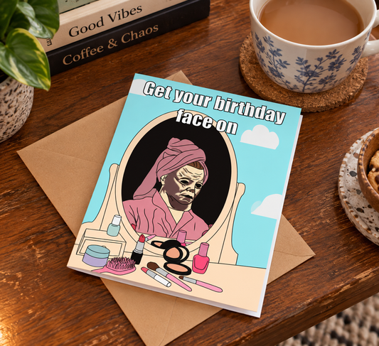 Michael Myers Make Up | Funny Birthday Card | More Jam