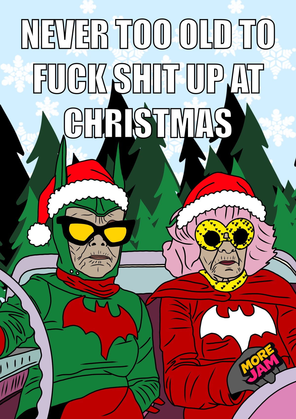 Best Friends Fuck Shit Up | Funny Christmas Card | More Jam