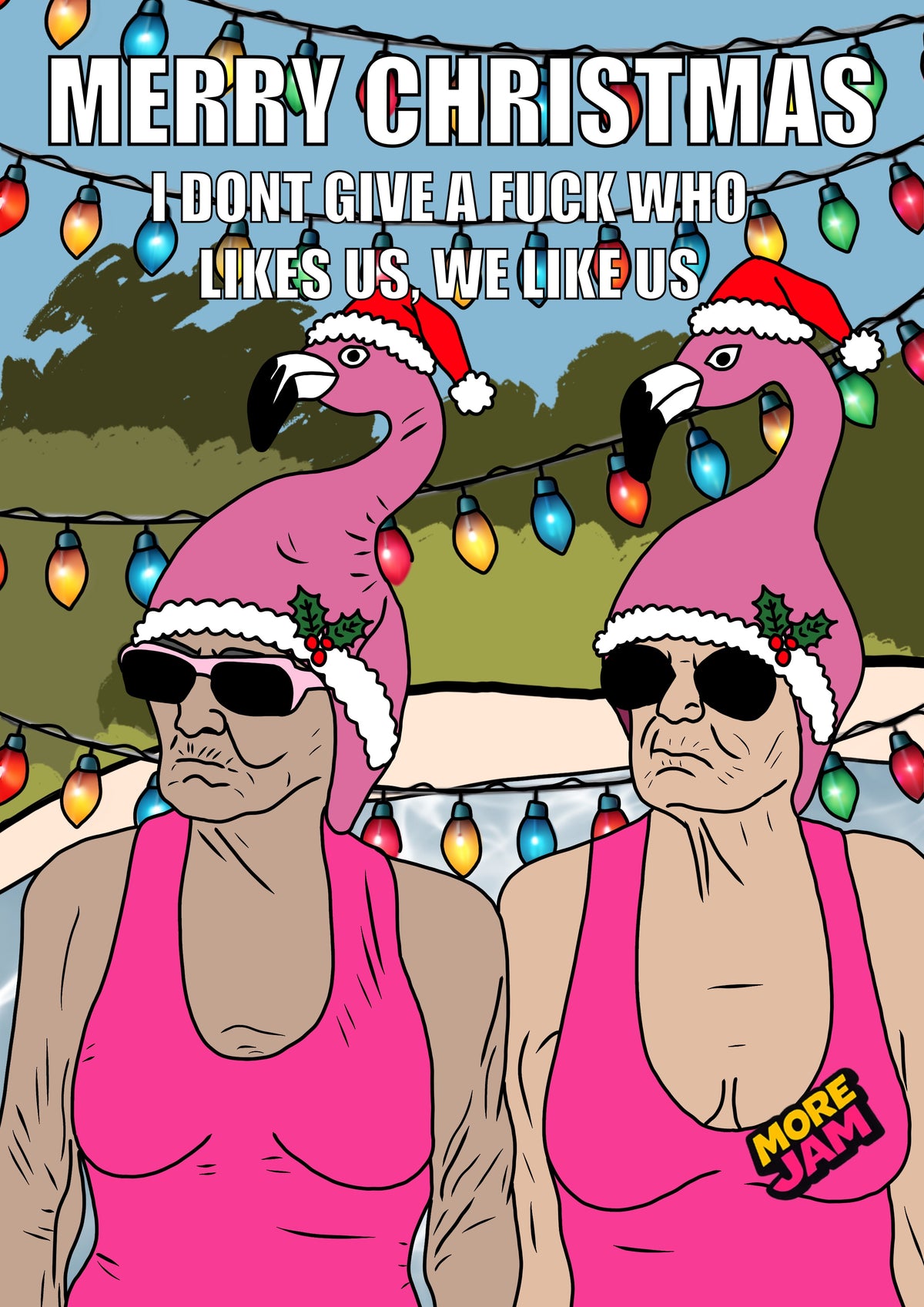 Best Friends I Don't Give A F | Funny Christmas Card | More Jam