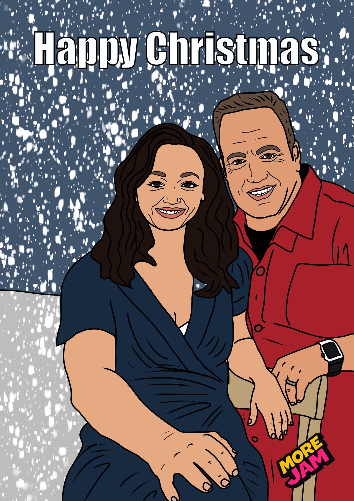 King Of Queens Doug And Carrie Funny Portrait Gift | Funny Christmas Card | More Jam