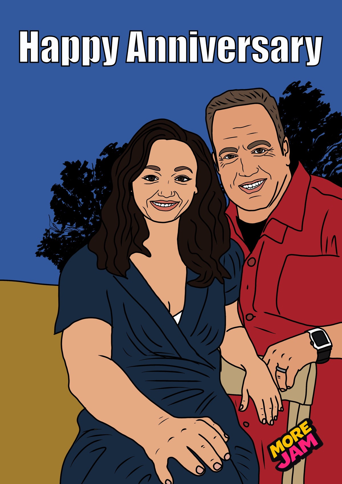 King Of Queens Doug & Carrie Heffernan Funny Portrait Gift | Funny Anniversary Card | More Jam