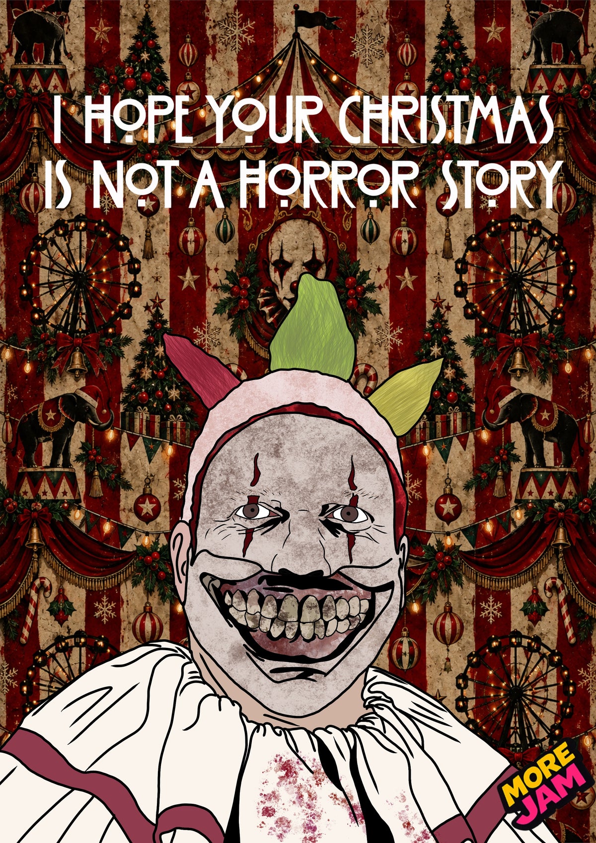 American Horror Story Twisty The Clown | Creepy Christmas Card | More Jam