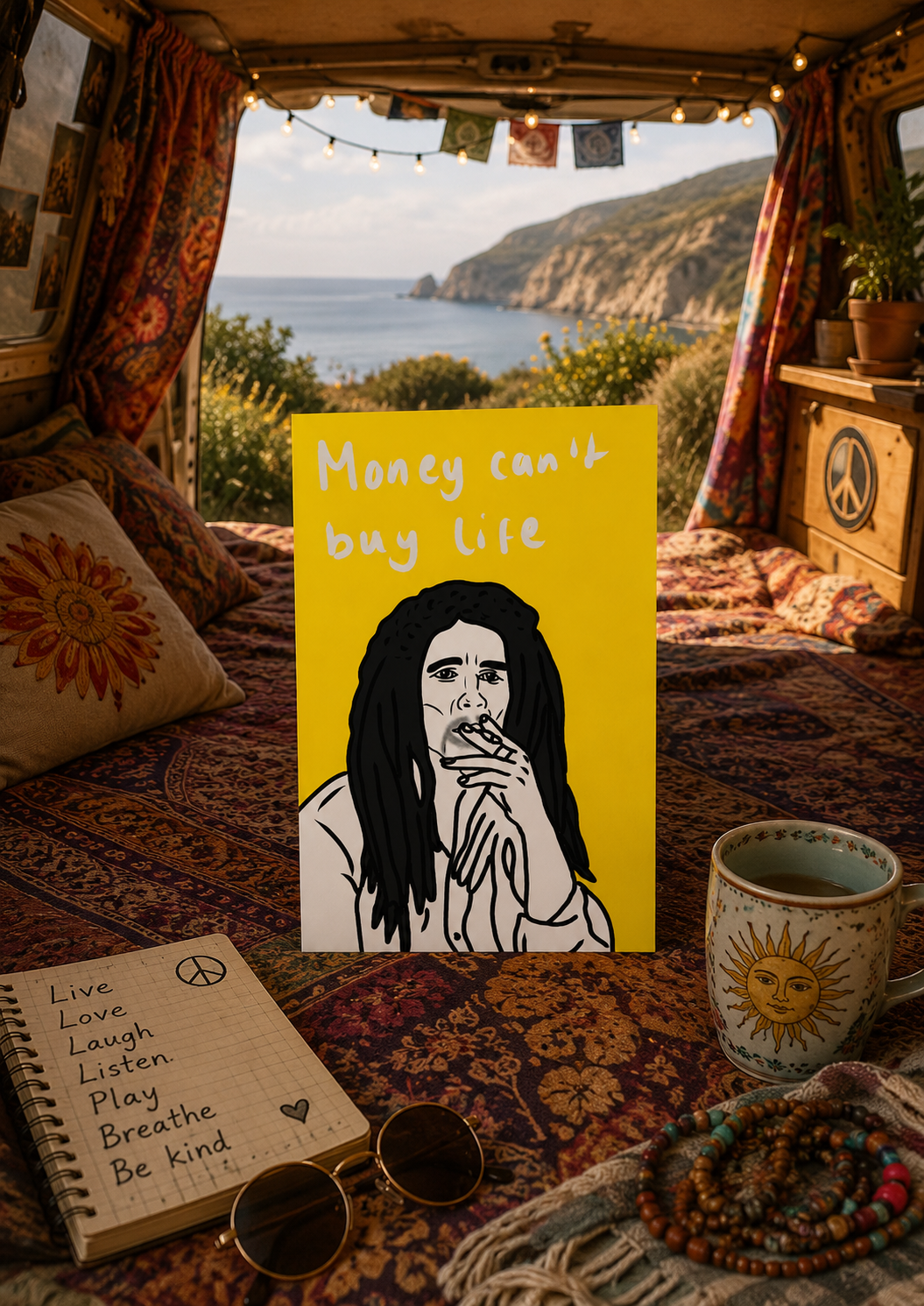 Bob Marley Money Can’t Buy Life | Bold Bright Birthday Card | More Jam