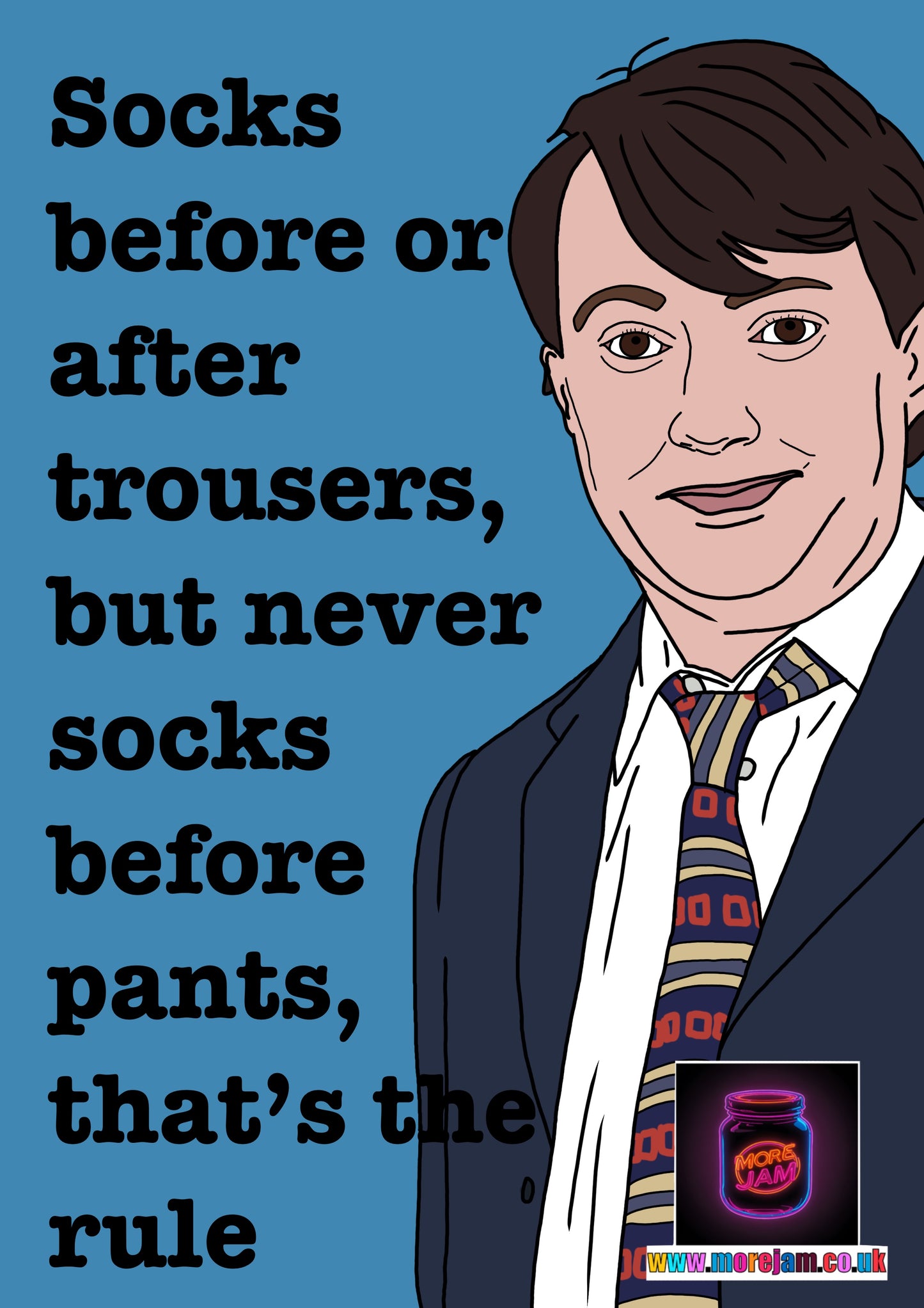 Socks Before Or After Trousers | Peep Show Funny Card