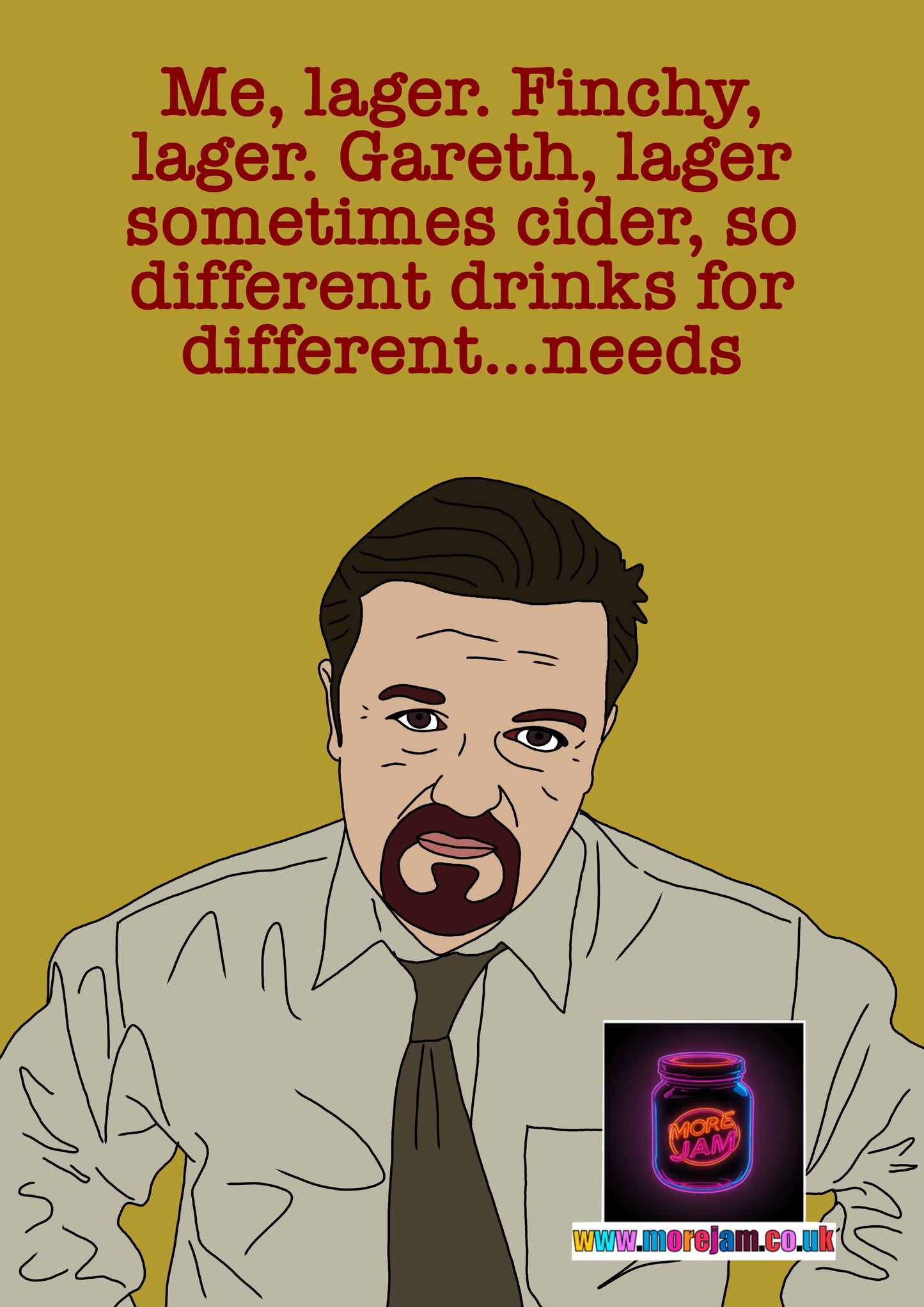 Me, Lager. Finchy, Lager. Gareth, Lager” | Funny The Office UK Card