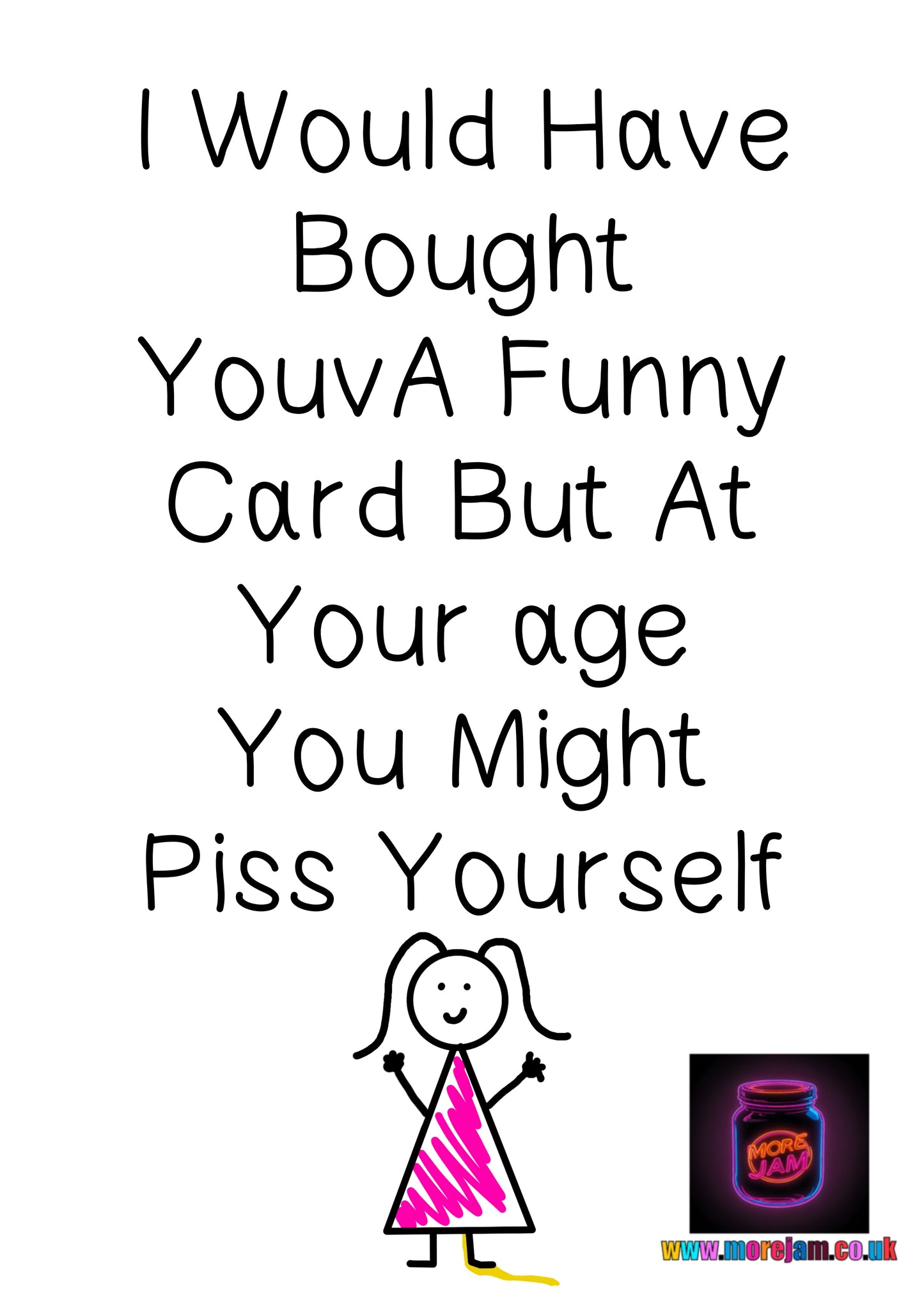 Don't Wee | Funny Rude Girlfriend Birthday Card | More Jam