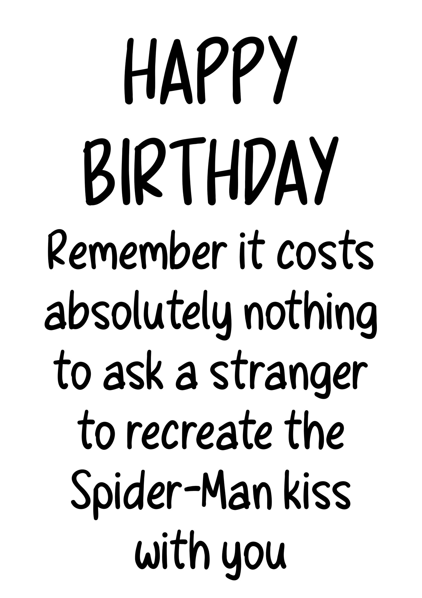 Recreate The Spider-Man Kiss | Funny Bad Advice Birthday Card | More Jam