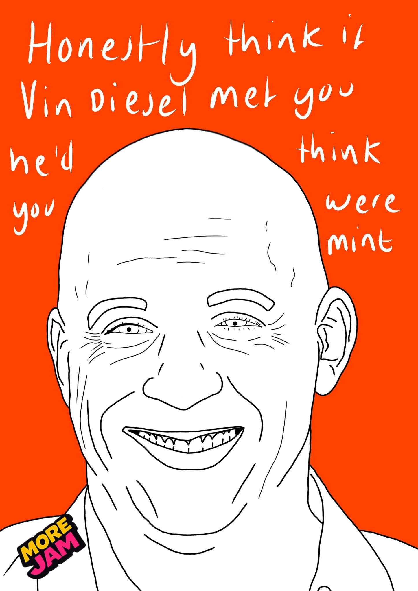 Vin Diesel Prints UK | Unique A4 Wall Art | More Jam