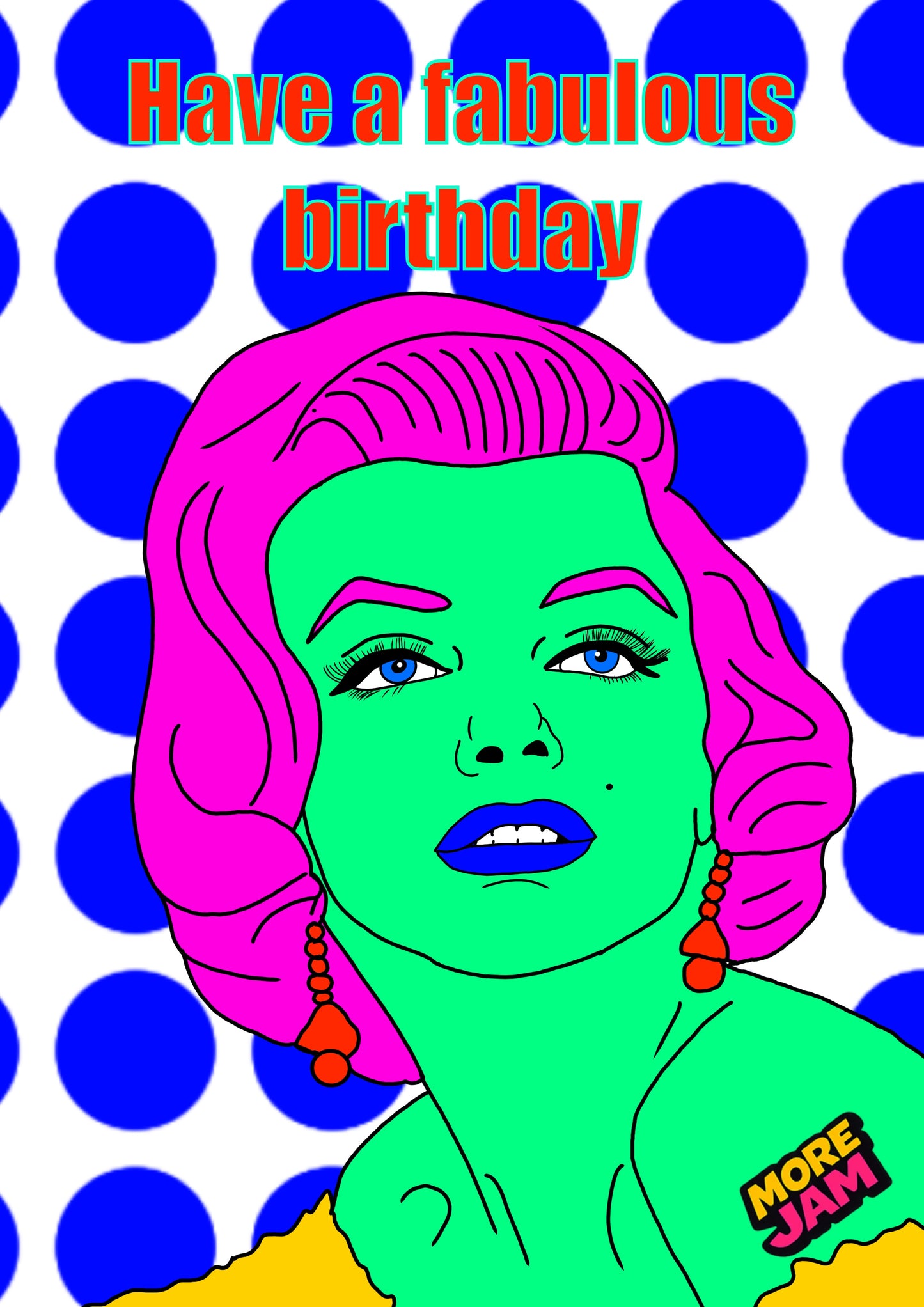 Marilyn Monroe | Bright Birthday Card For Her | More Jam