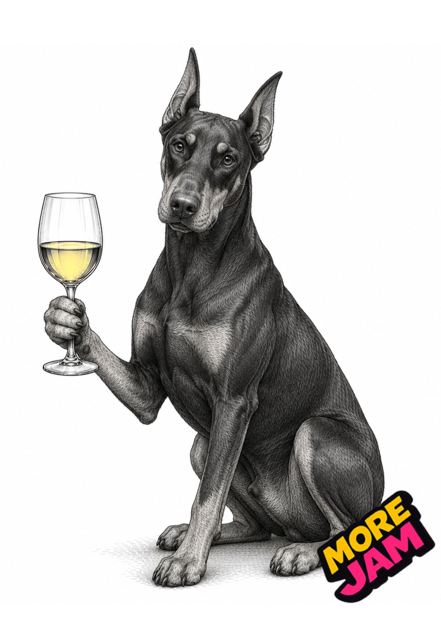 Sophisticated Doberman Print UK | Unique A4 Wall Art | More Jam