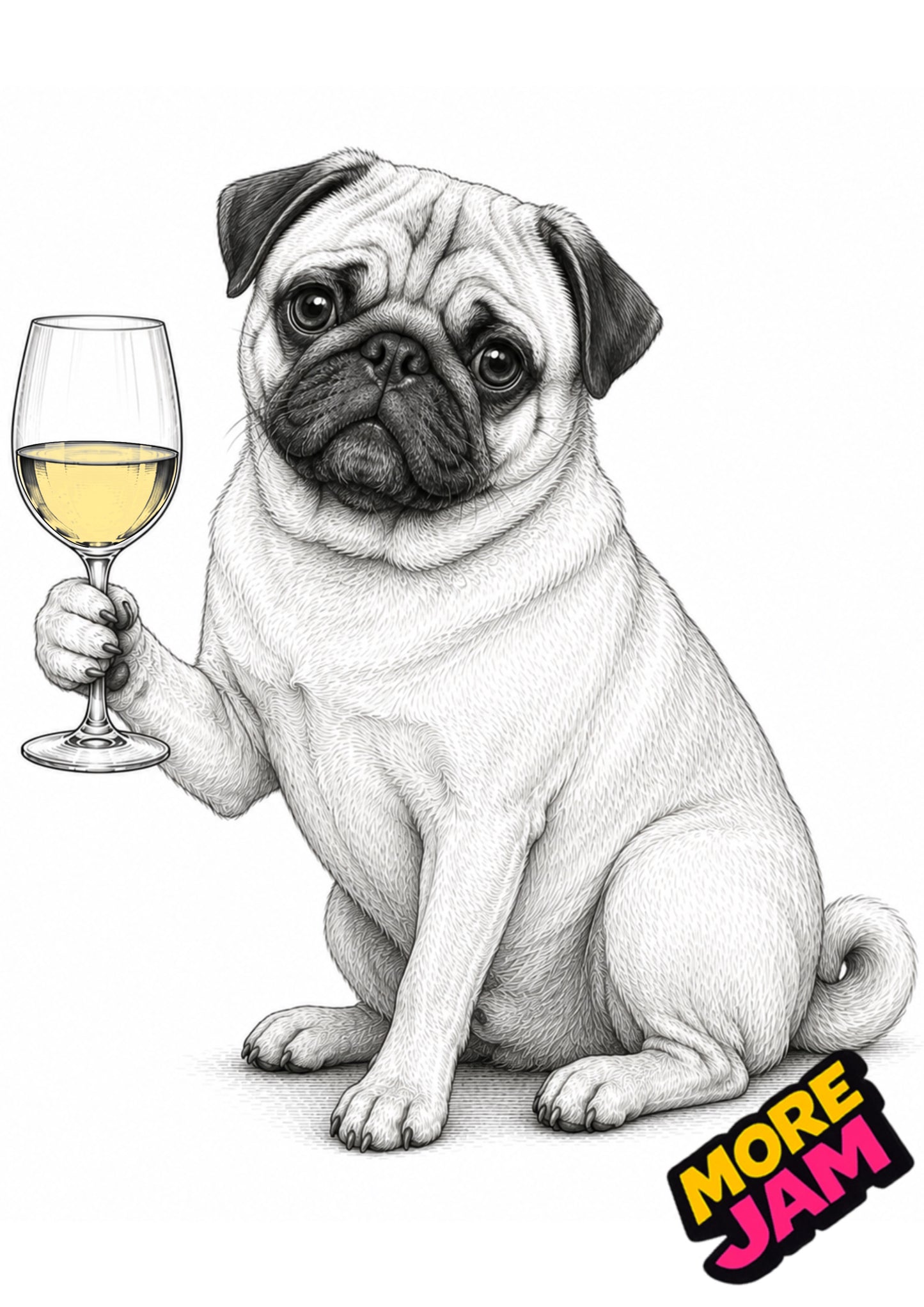 Sophisticated Pug Print UK | Unique A4 Wall Art | More Jam