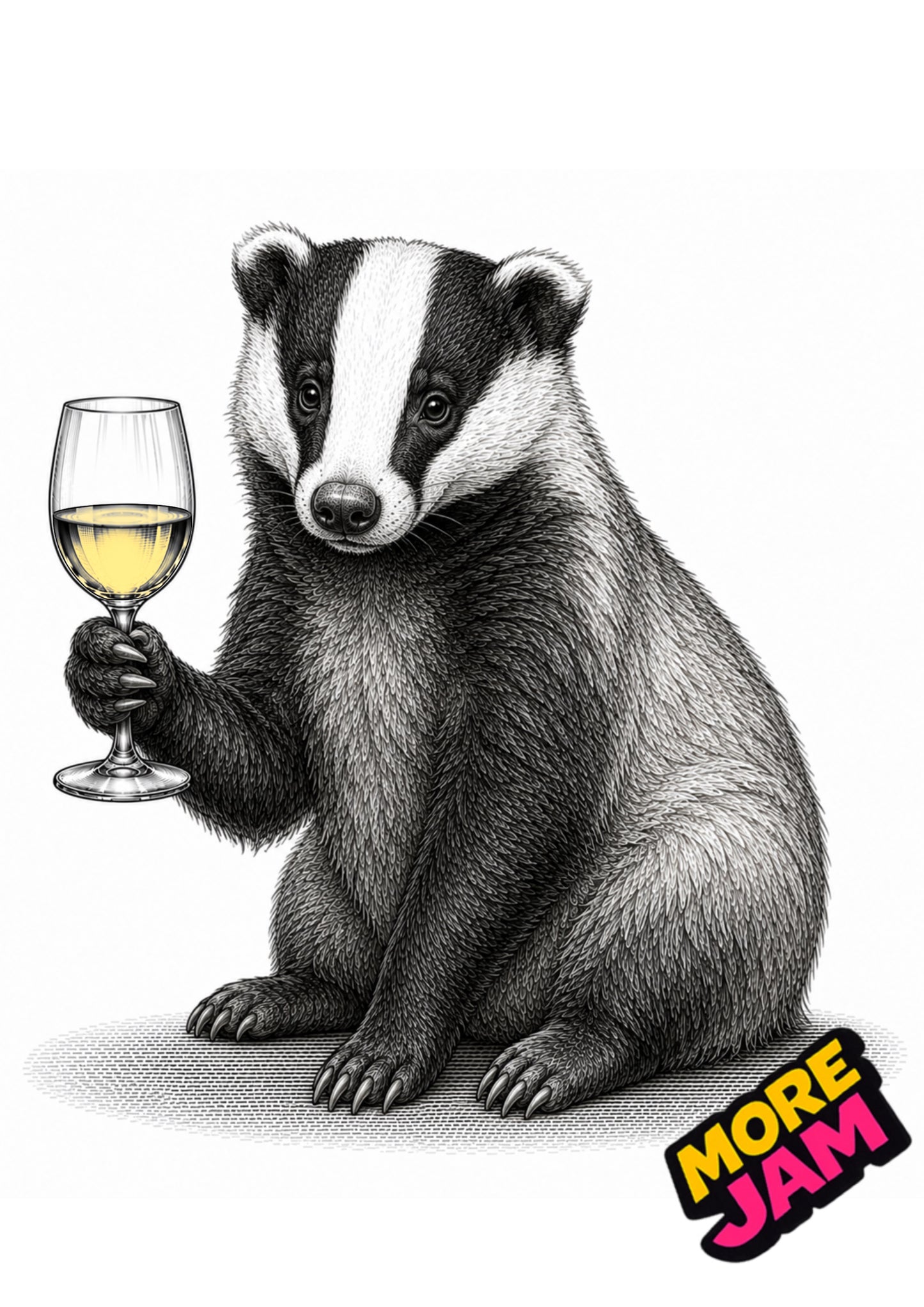 Sophisticated Badger Print UK | Unique A4 Wall Art | More Jam
