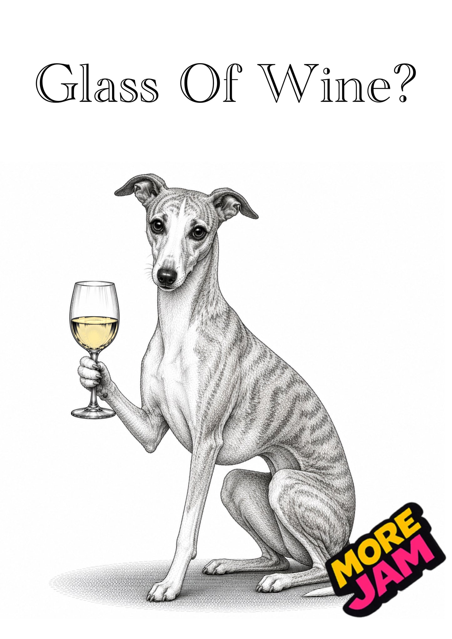 Sophisticated Whippet | Funny Birthday Card | More Jam