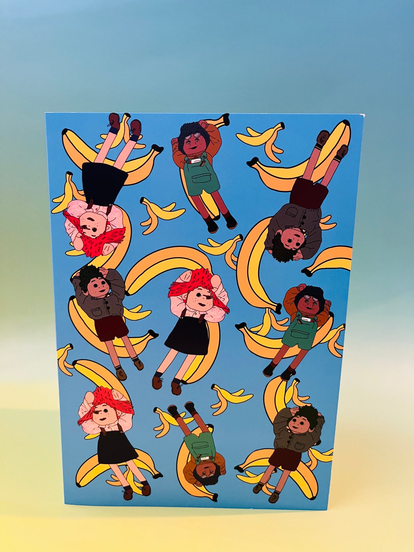 Any Occasion Card Plain Falling Tots Design Limited Edition