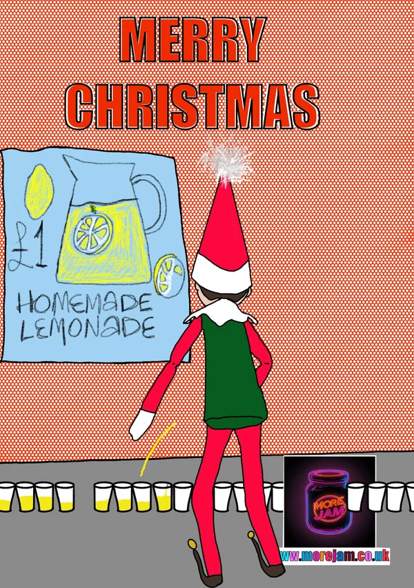 Naughty Elf Lemonade | Funny Christmas Card| More Jam