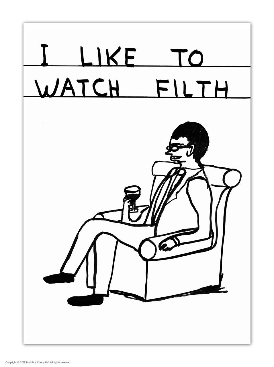 Funny A6 Art Postcard By David Shrigley - Watch Filth