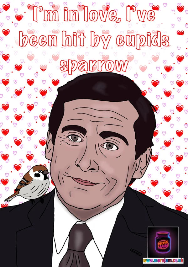 Cupids Sparrow | Funny The Office Valentine's Day Card | More Jam