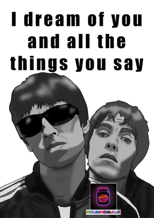 Oasis - Liam & Noel Gallagher (Various) Prints UK | Unique A4 Wall Art | More Jam