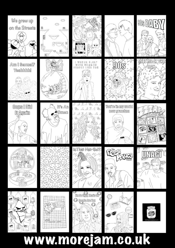 90s Colouring Book A4 | More Jam