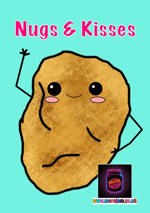 Nugs & Kisses | Cute Chicken Nugget Card | More Jam