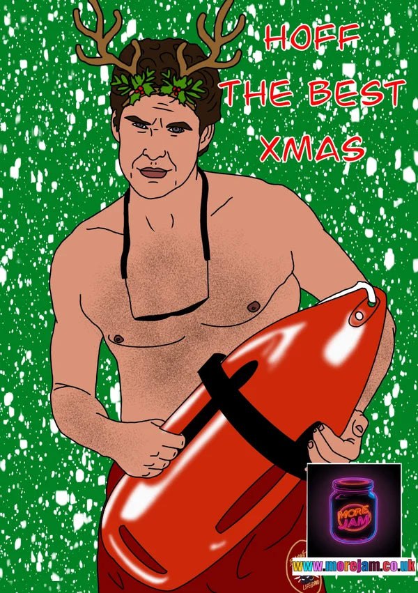 Baywatch The Hoff | Funny Christmas Card | More Jam