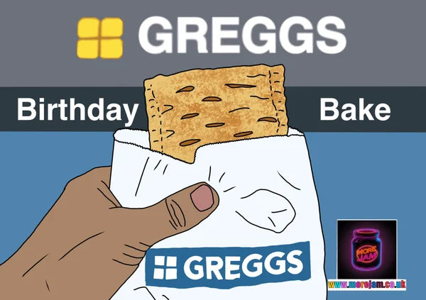 Greggs Birthday Bake | Funny Birthday Card | More Jam