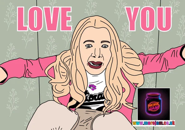 LOVE YOU | Funny White Chicks Greetings Card | More Jam
