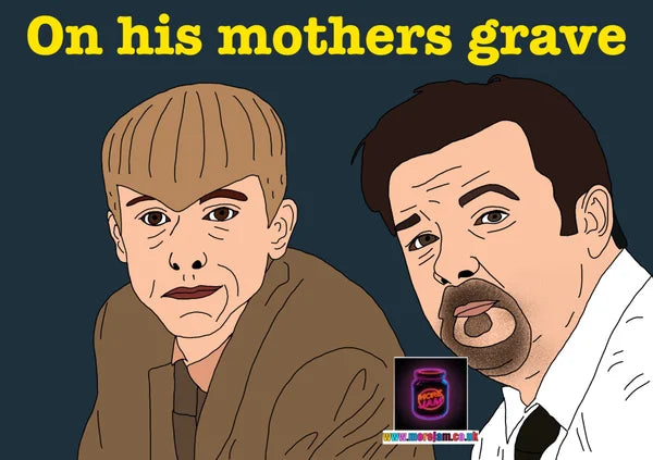 On His Mother's Grave | Funny The Office UK Card | More Jam