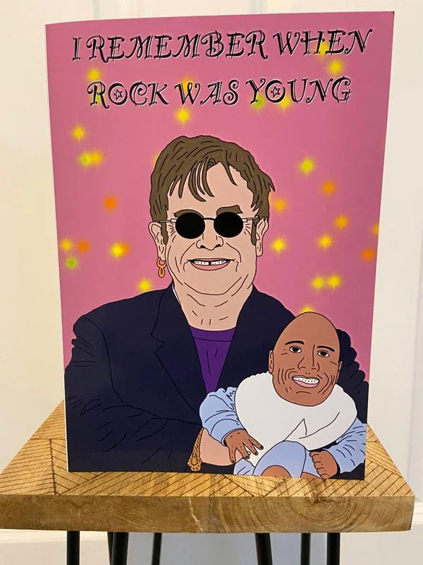Fathers Day Card Elton John The Rock | More Jam