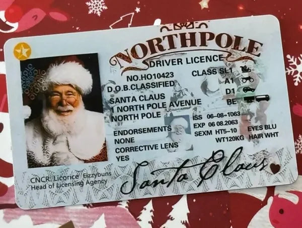 Santas Driving Licence HE’S BEEN