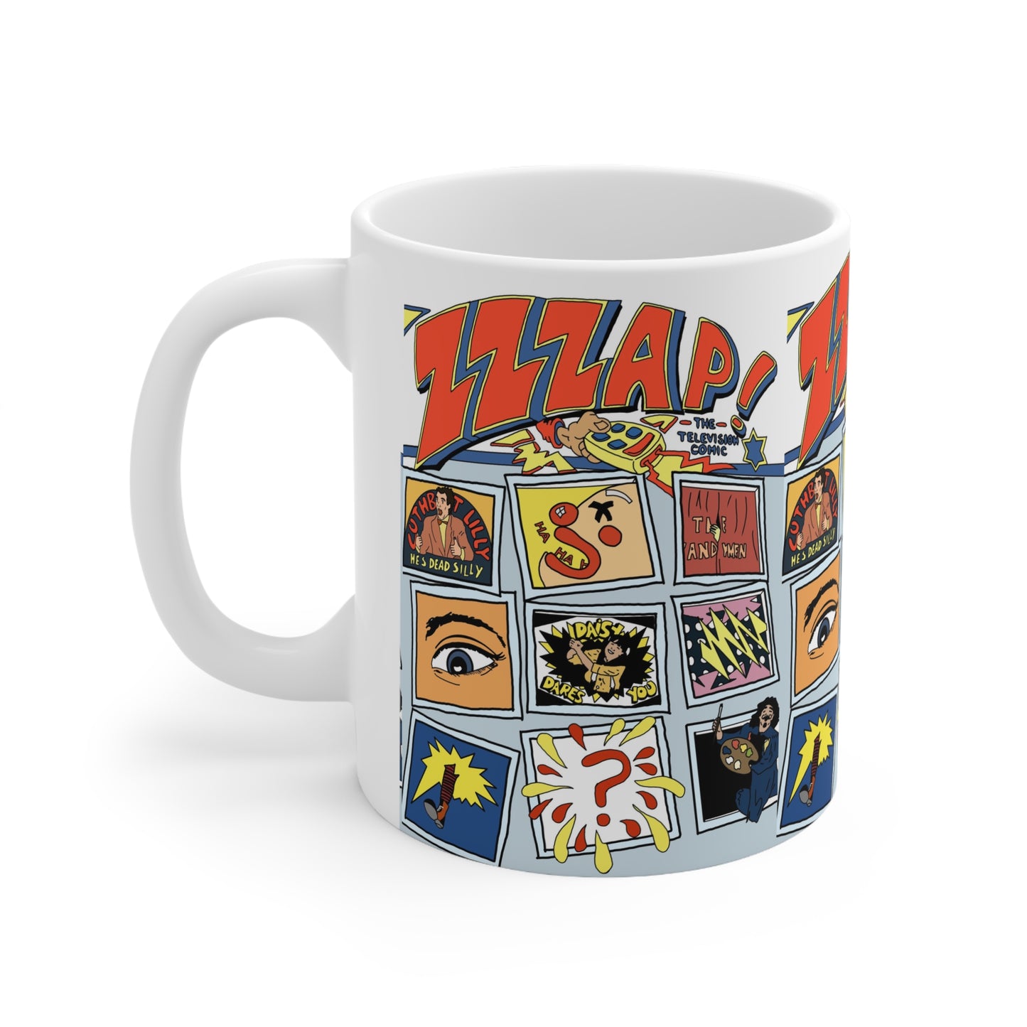 Zzzap 90s TV Ceramic Coffee Mug — 'ZZZAP!' Pop Art 11oz & 15oz