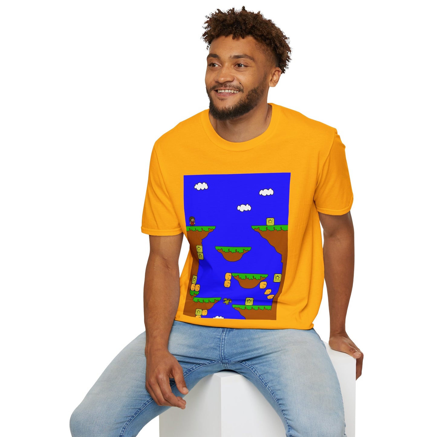 Alex The Kid Retro Pixel Platformer T-Shirt — Vintage Video Game Level Design Tee