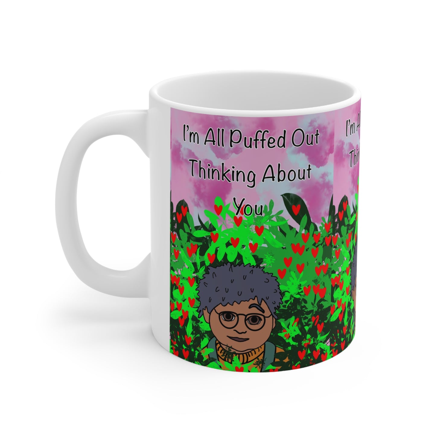 Thinking About You Ceramic Mug — "I'm All Puffed Out" Cute Valentine Coffee Cup