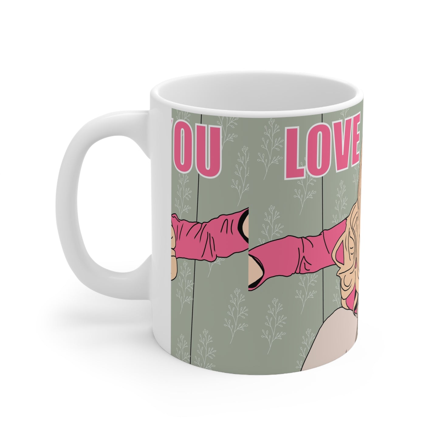 White Chicks Coffee Mug — 'Love You' Illustration Ceramic Mug