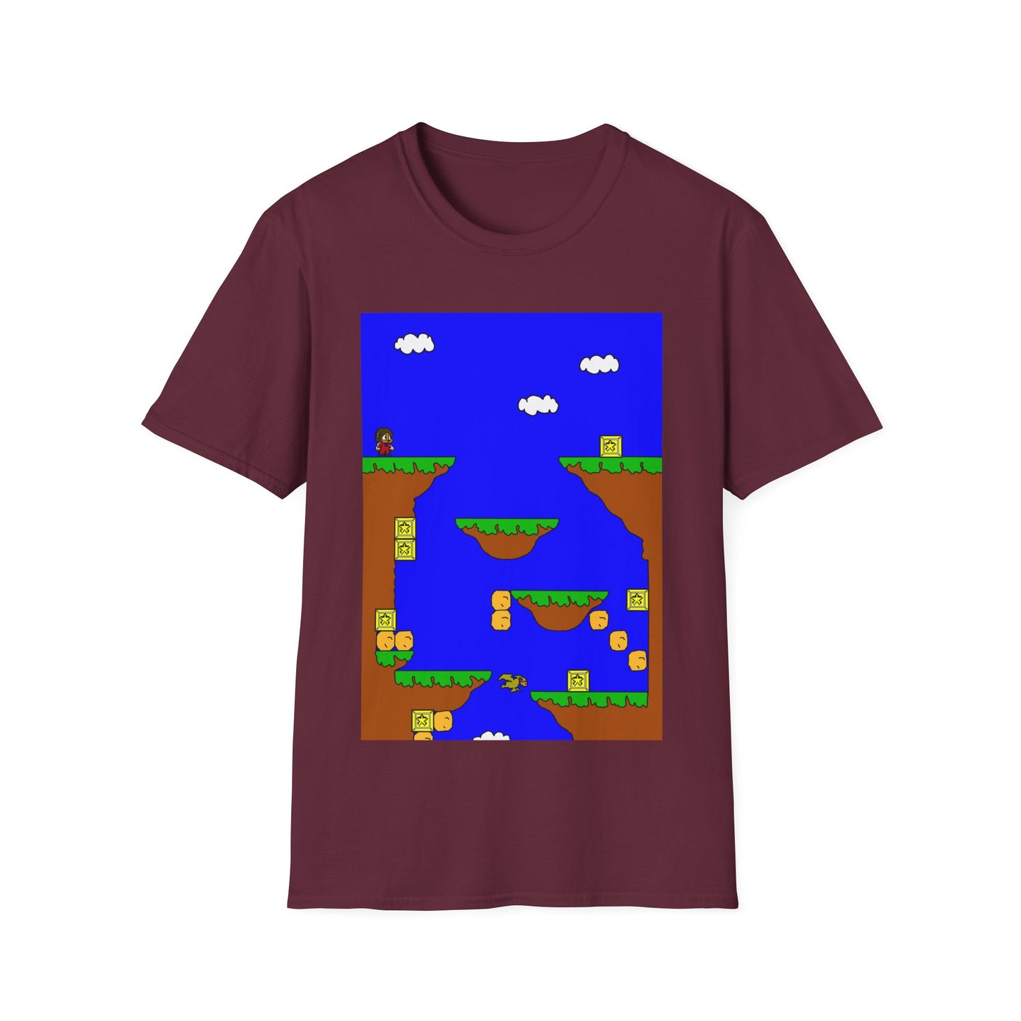 Alex The Kid Retro Pixel Platformer T-Shirt — Vintage Video Game Level Design Tee