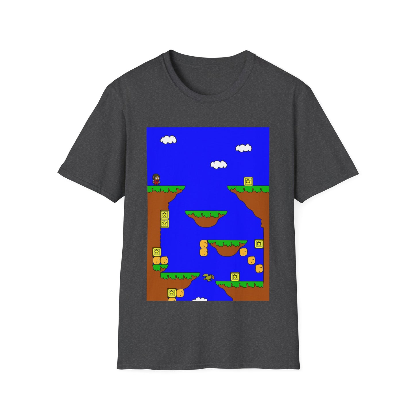 Alex The Kid Retro Pixel Platformer T-Shirt — Vintage Video Game Level Design Tee