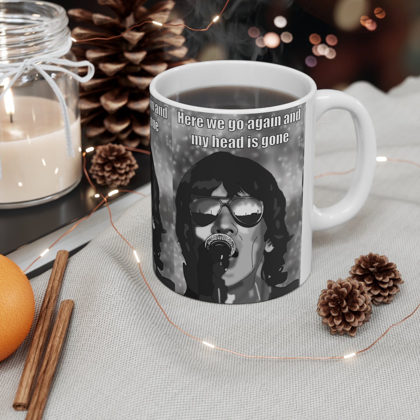 Richard Ashcroft Here We Go Again Song Lyric Coffee Mug — Retro Rock Singer