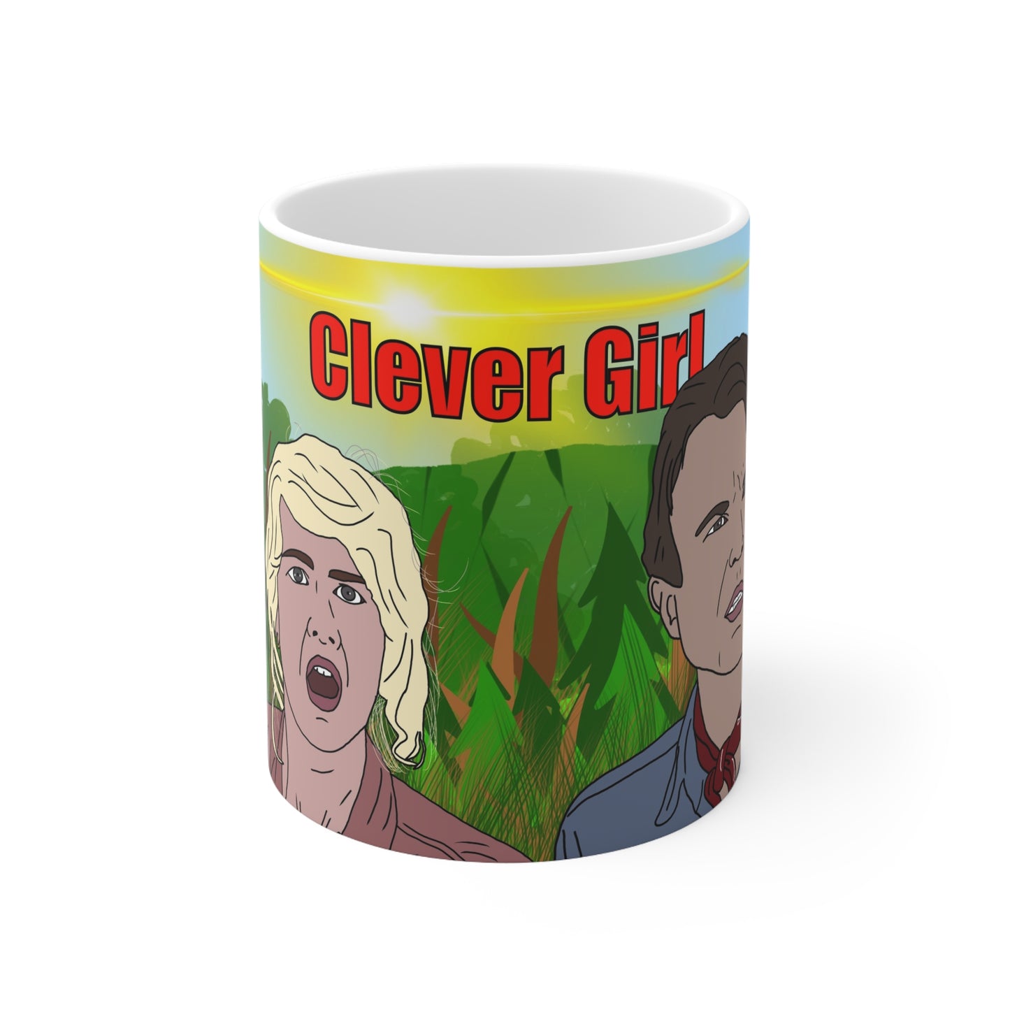 Clever Girl Jurassic Park Mug — Funny Dinosaur Movie Quote Ceramic Coffee Cup