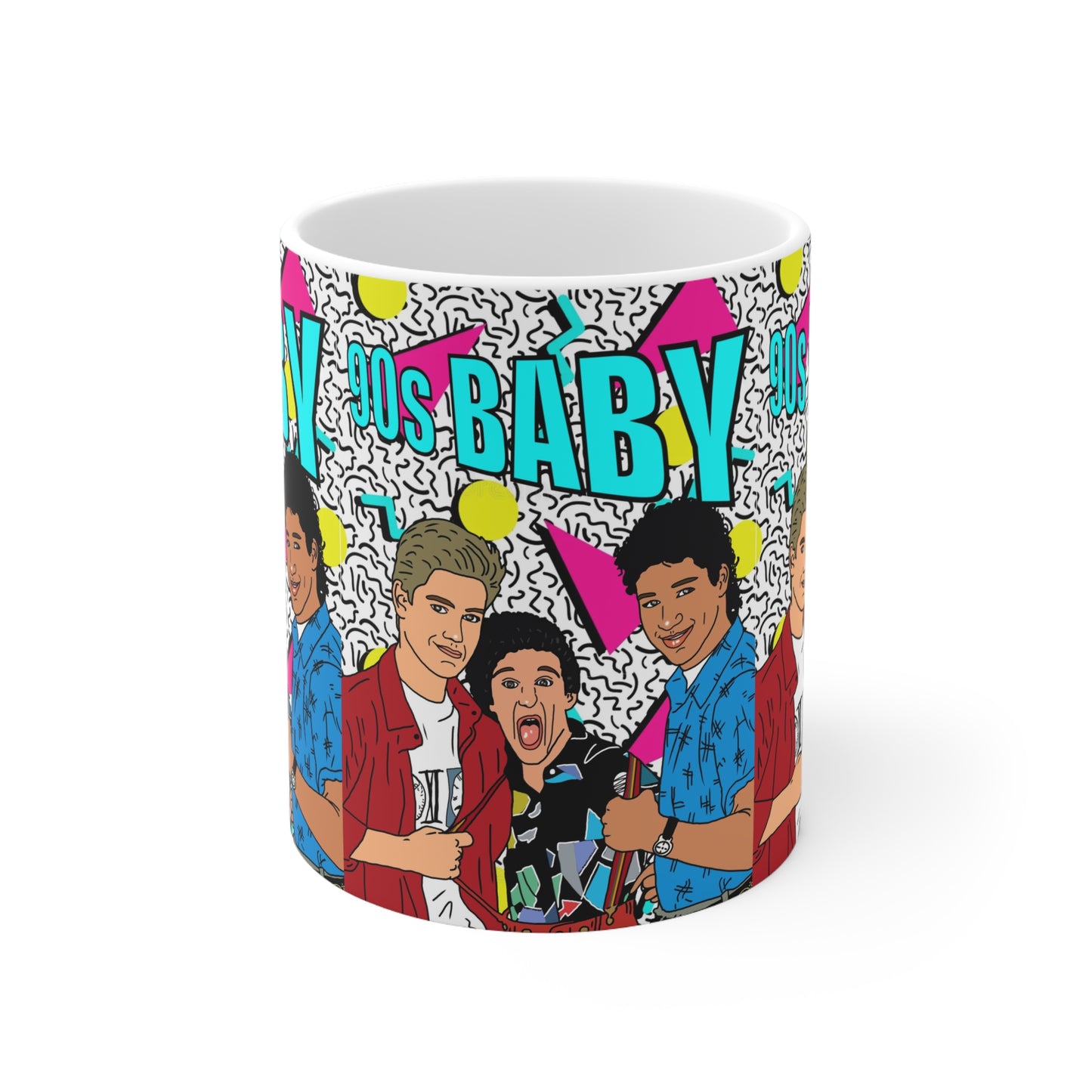 Saved by the Bell 90s Baby Ceramic Mug — Retro Neon Pop Culture Coffee Cup