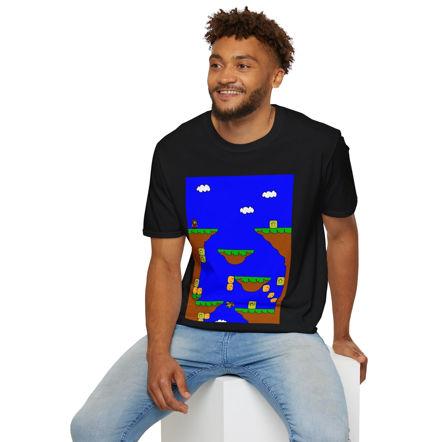 Alex The Kid Retro Pixel Platformer T-Shirt — Vintage Video Game Level Design Tee