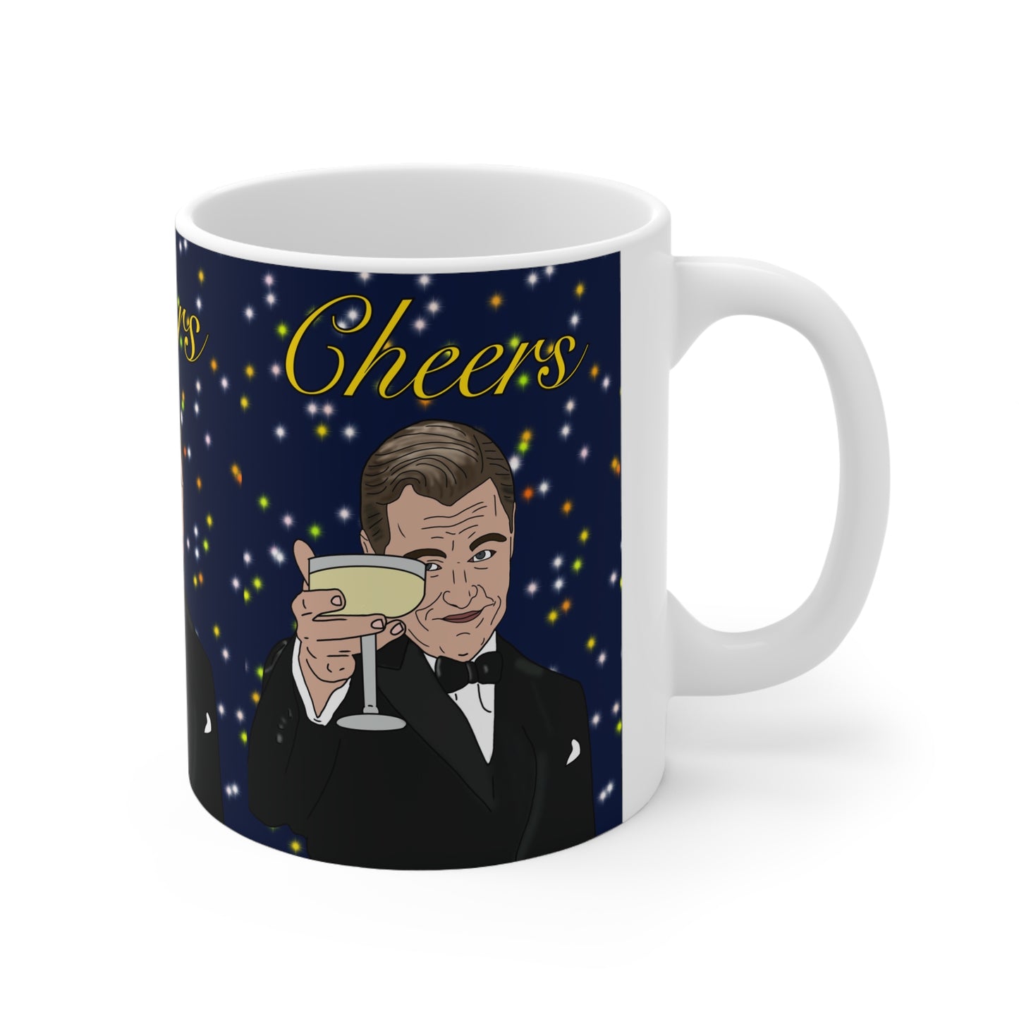 Cheers Party Mug — Leo Dicaprio Toast Design Coffee Cup