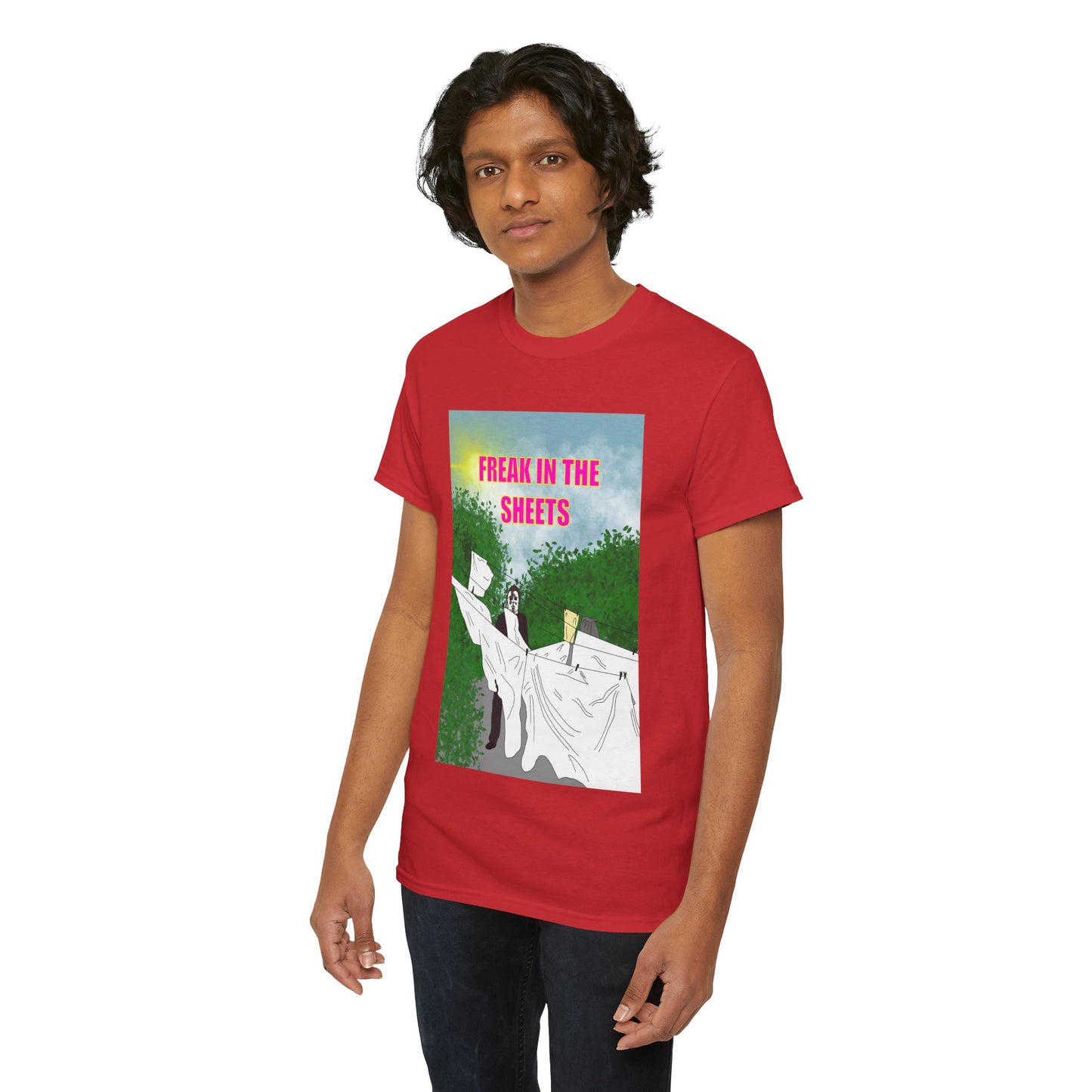 Graphic Tee — "Freak in the Sheets" Retro Ghost Design