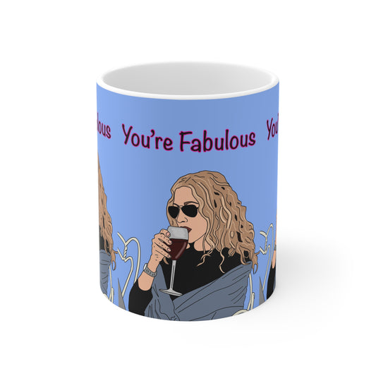 S&TC Mug — "You're Fabulous" Wine-Drinking Carrie Bradshaw Ceramic Coffee Mug