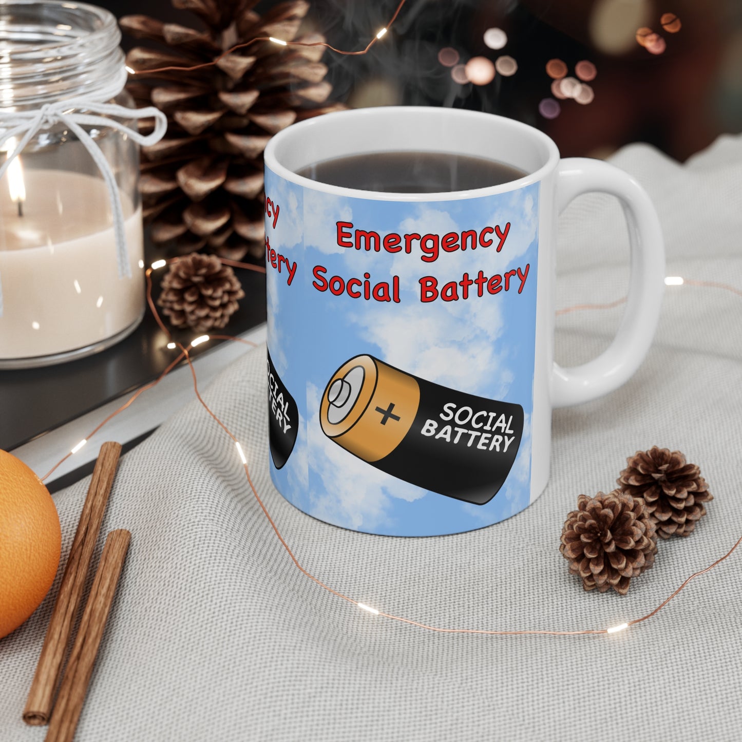 Emergency Social Battery | Neurodivergent Mug | More Jam