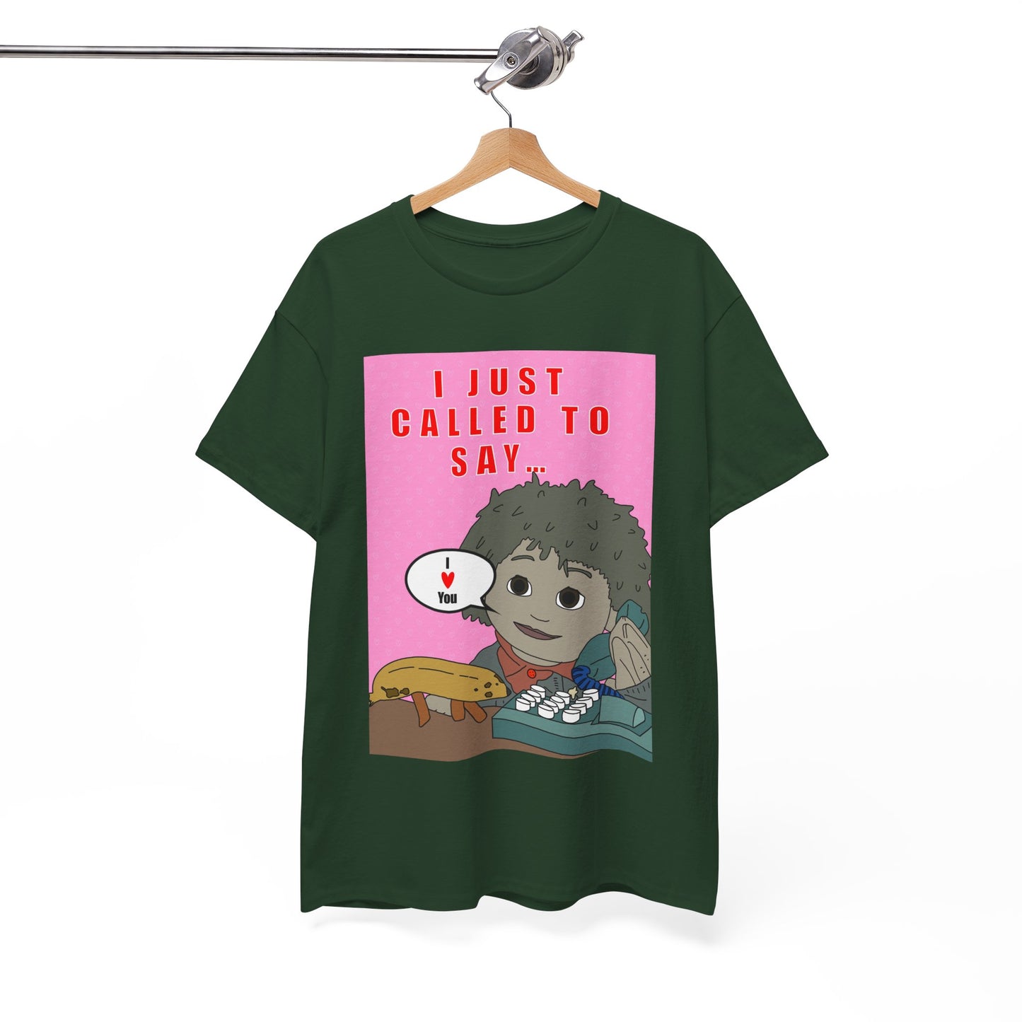Limited Edition Valentines Day “I Just Called to Say I  You” Cartoon Graphic T-Shirt