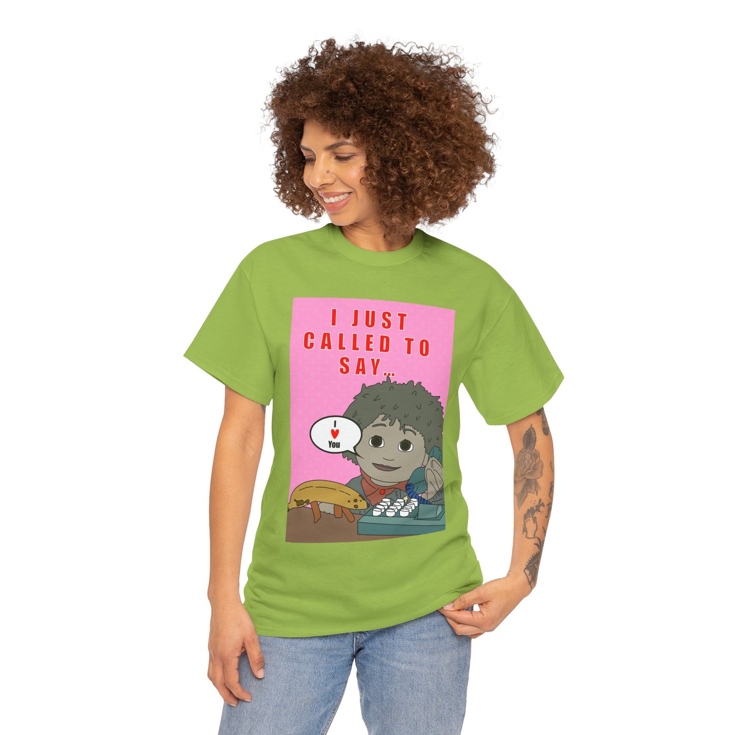 Limited Edition Valentines Day “I Just Called to Say I  You” Cartoon Graphic T-Shirt