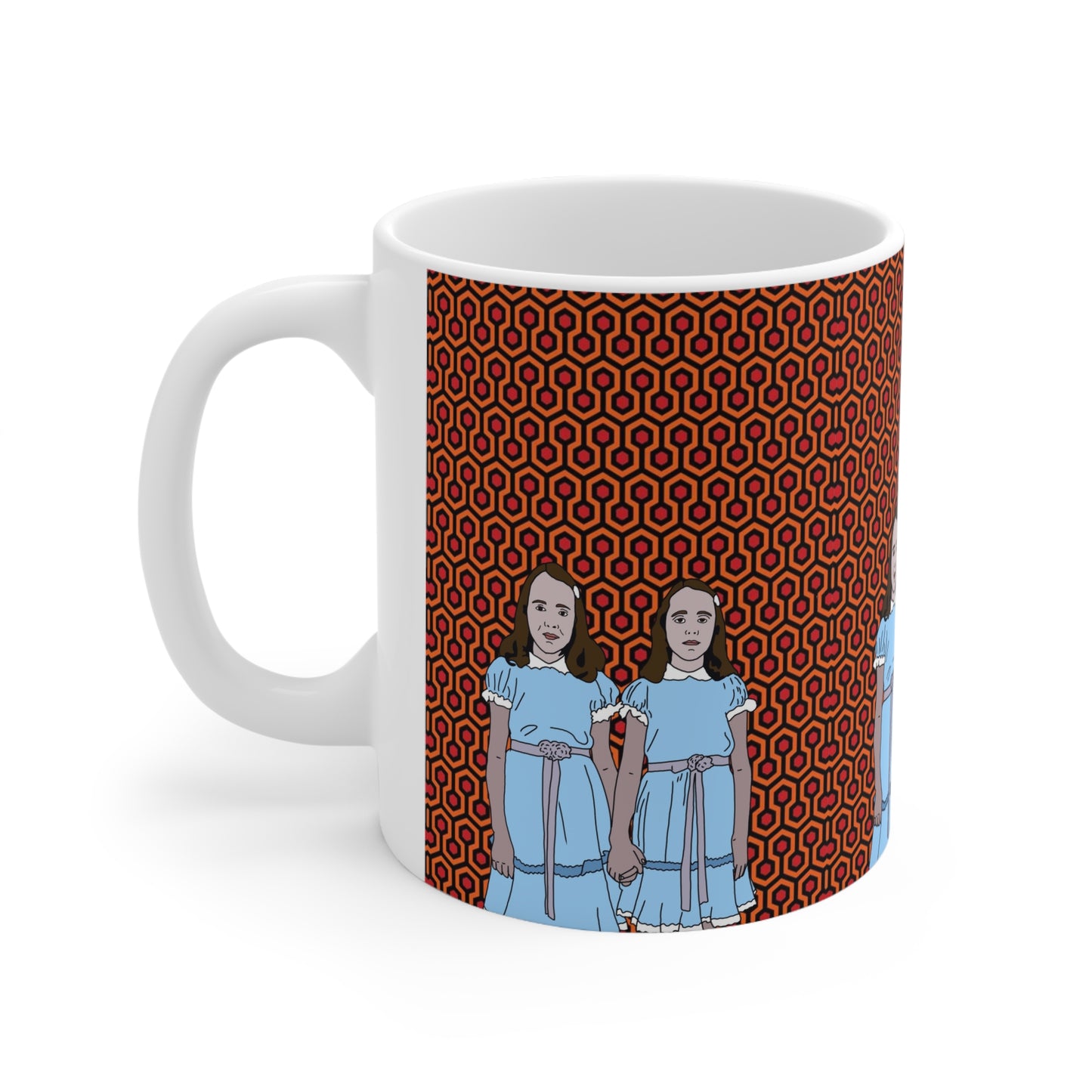 Horror Twins Pattern Ceramic Coffee Mug —  Retro Shining-Inspired Design