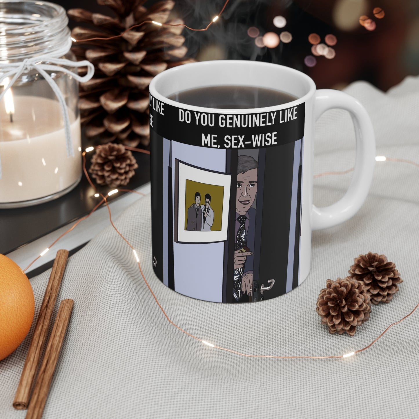 Alan Partridge Ceramic Mug — “Do You Genuinely Like Me, Sex‑Wise?” Novelty Coffee Cup (11oz & 15oz)