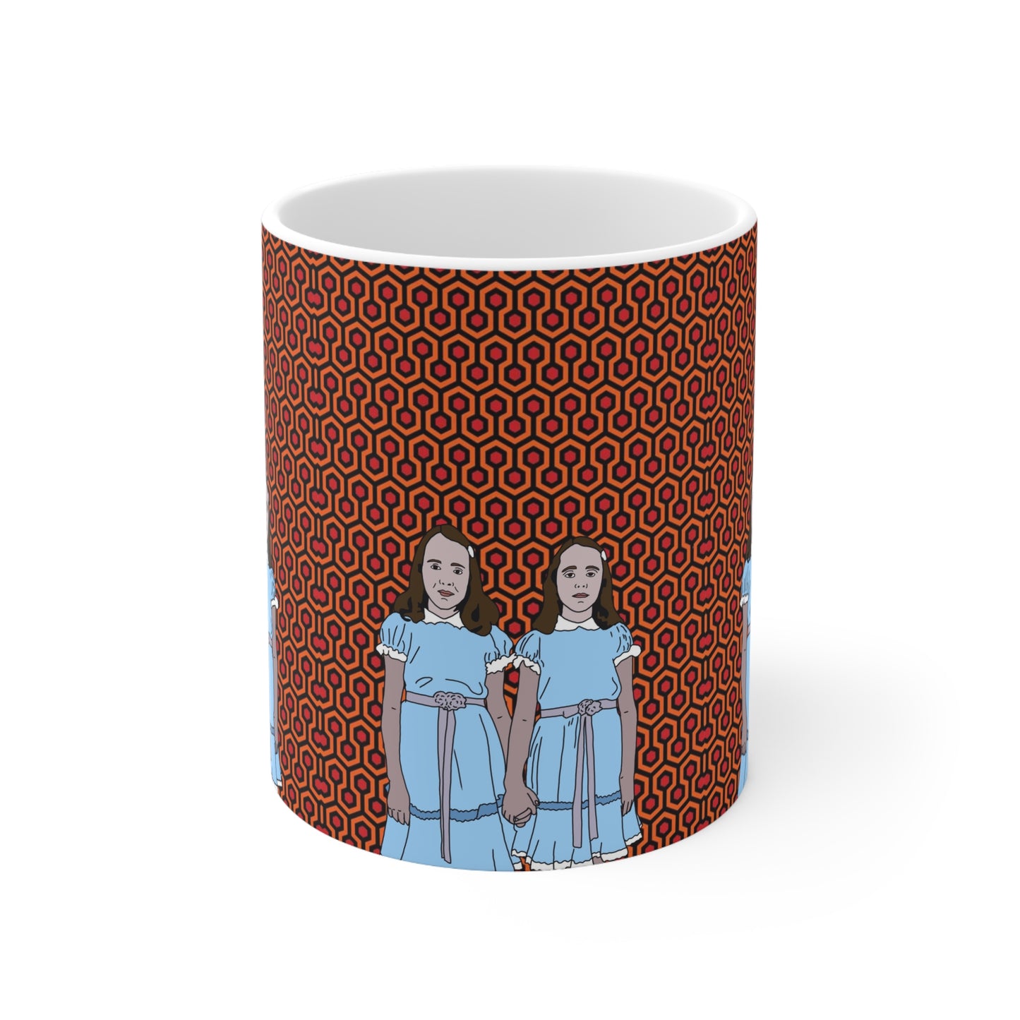 Horror Twins Pattern Ceramic Coffee Mug —  Retro Shining-Inspired Design