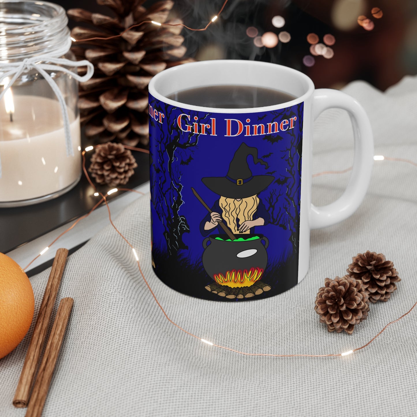 Witch Girl Dinner Coffee Mug — Halloween Ceramic